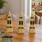 Tower design fly repeller fan set in use on dining table
