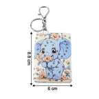Foldable compact handheld mirror keychain open for use