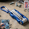 Compact 8-in-1 foldable bike repair tool kit in closed position