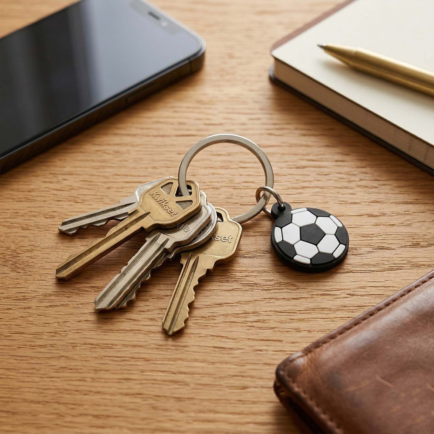 Set of sports-themed keychain pack