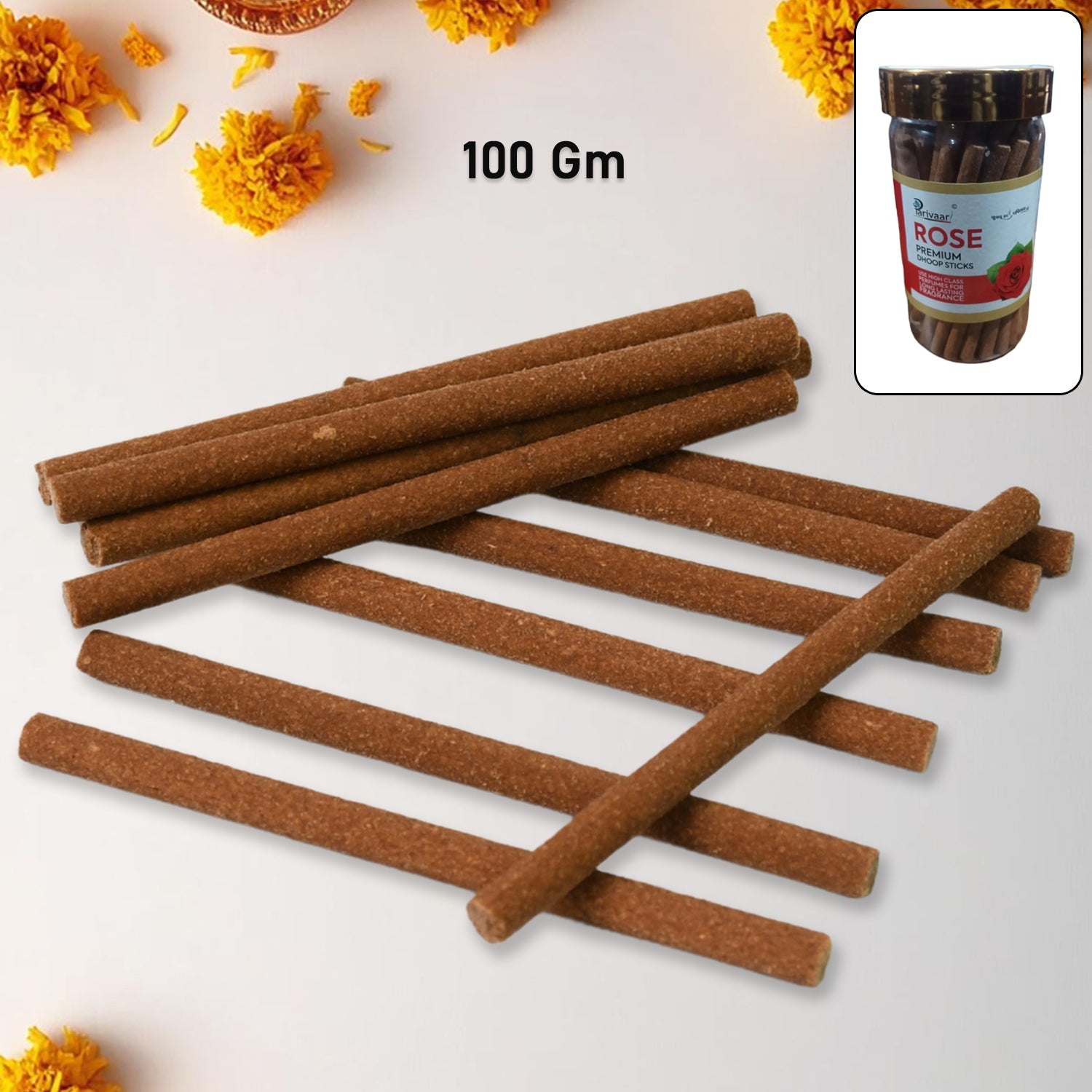 Loban Dhoop Stick burning in an incense holder, with smoke rising gently.