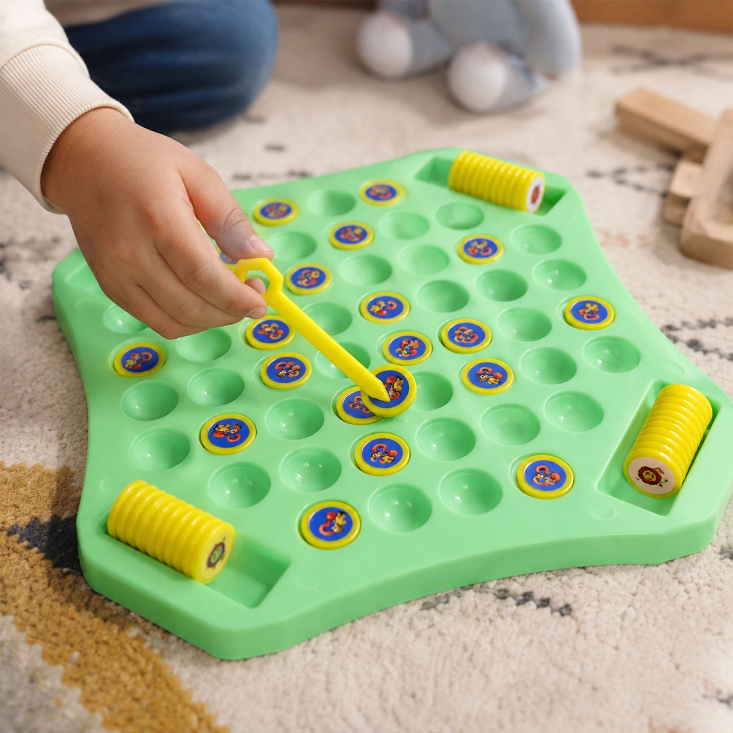 Educational puzzle game set with pop board and colorful matching stickers