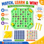 Child playing the educational flip and match memory puzzle game