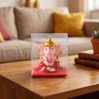 Side angle showing the rotating hands on the small Ganesha decorative idol