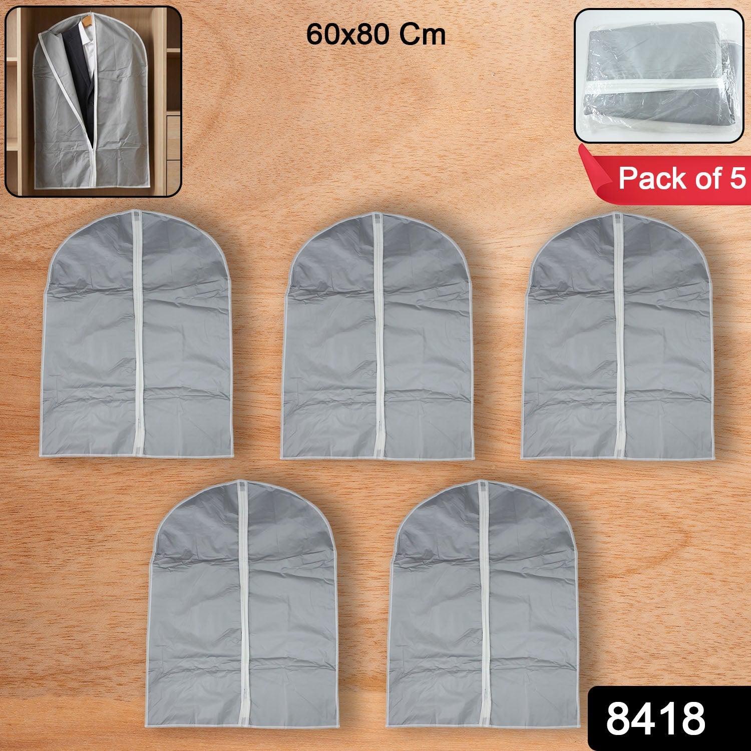 Zippered breathable garment cover for organized wardrobe storage