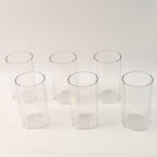 Elegant hexagonal cut unbreakable water tumbler plastic glass set