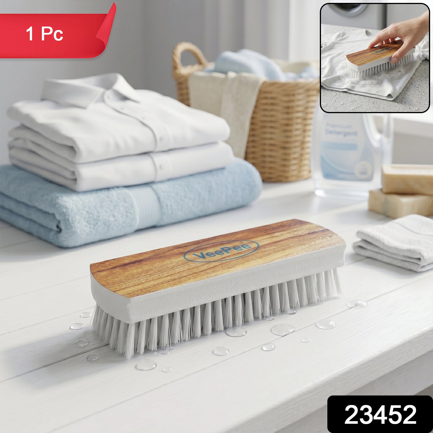 Heavy-duty nylon scrub brush for household cleaning