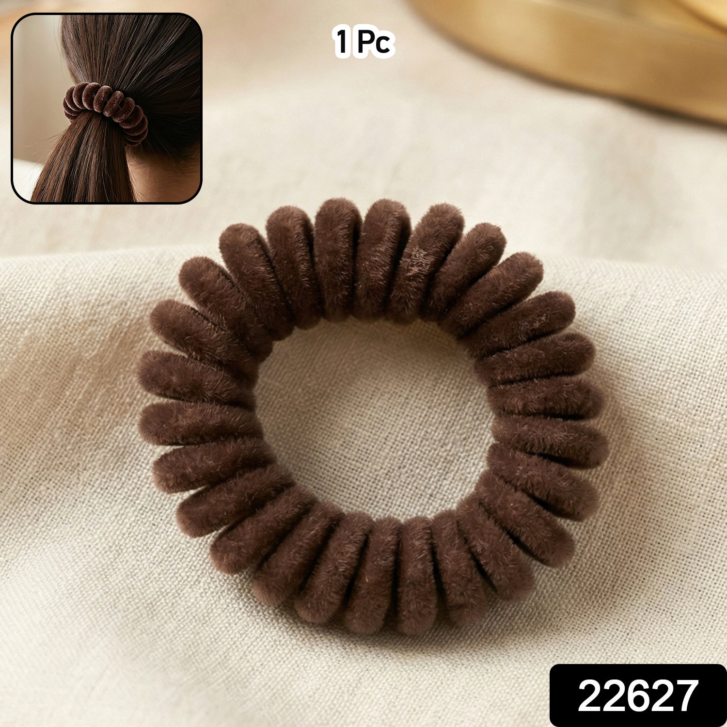 Stretchable spiral coil hair band in coil style