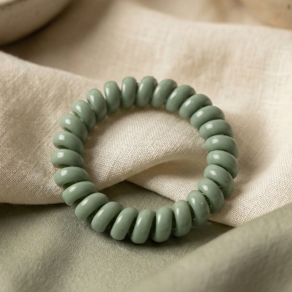 Women girl ponytail holder, soft stretchable coil hair tie with stylish design