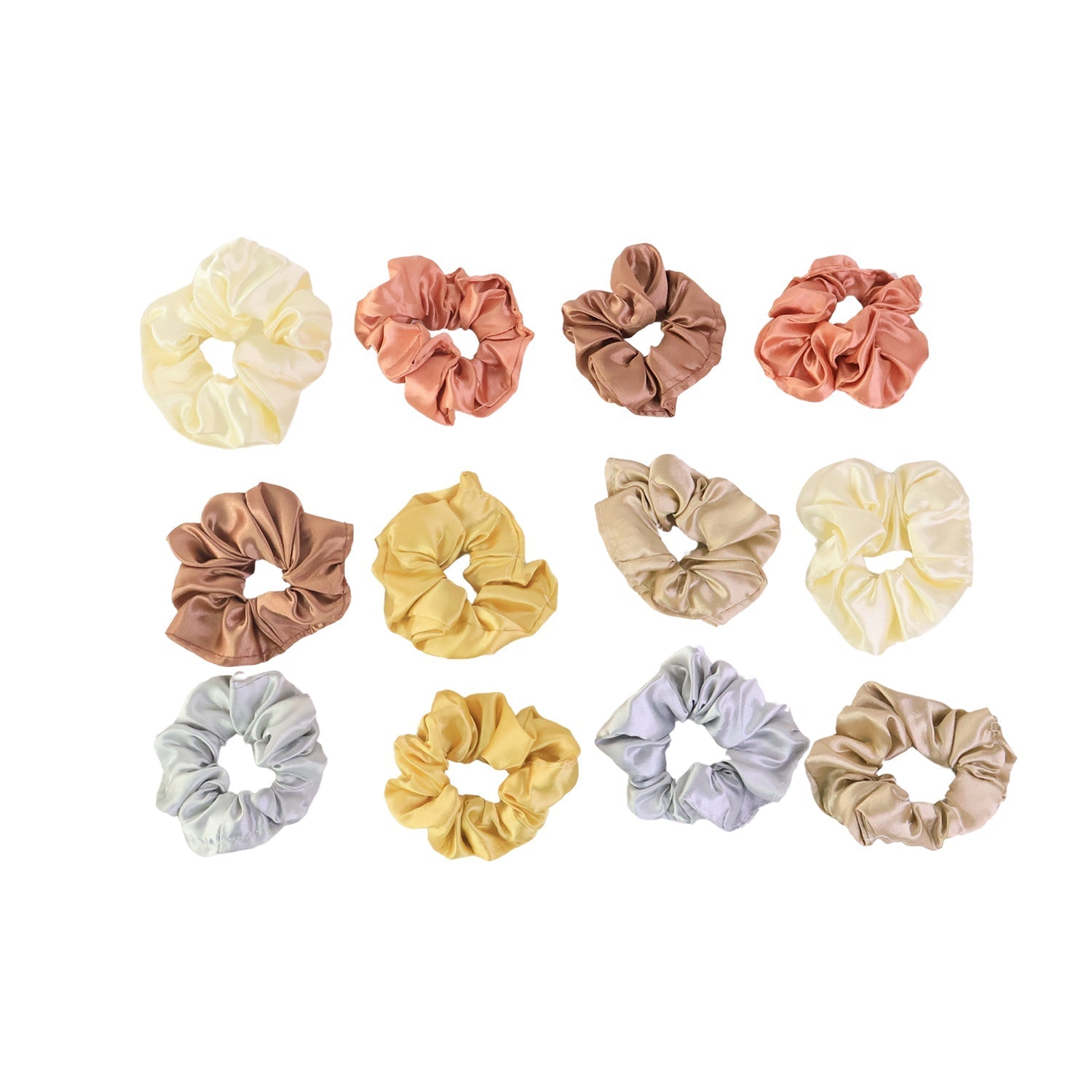 Everyday use satin hair scrunchies in soft pastel colors for versatile styling