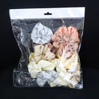 Collection of satin hair ties showcasing a variety of color options