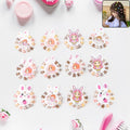 Set of 120 pastel bear-shaped mini claw hair clips displayed on colorful cards.