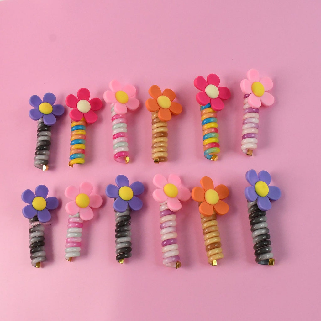 Colourful Hairbands Showing Cartoon Characters and Spiral Wire Design