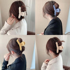 Durable plastic hair claw clip with non-slip fur coated surface