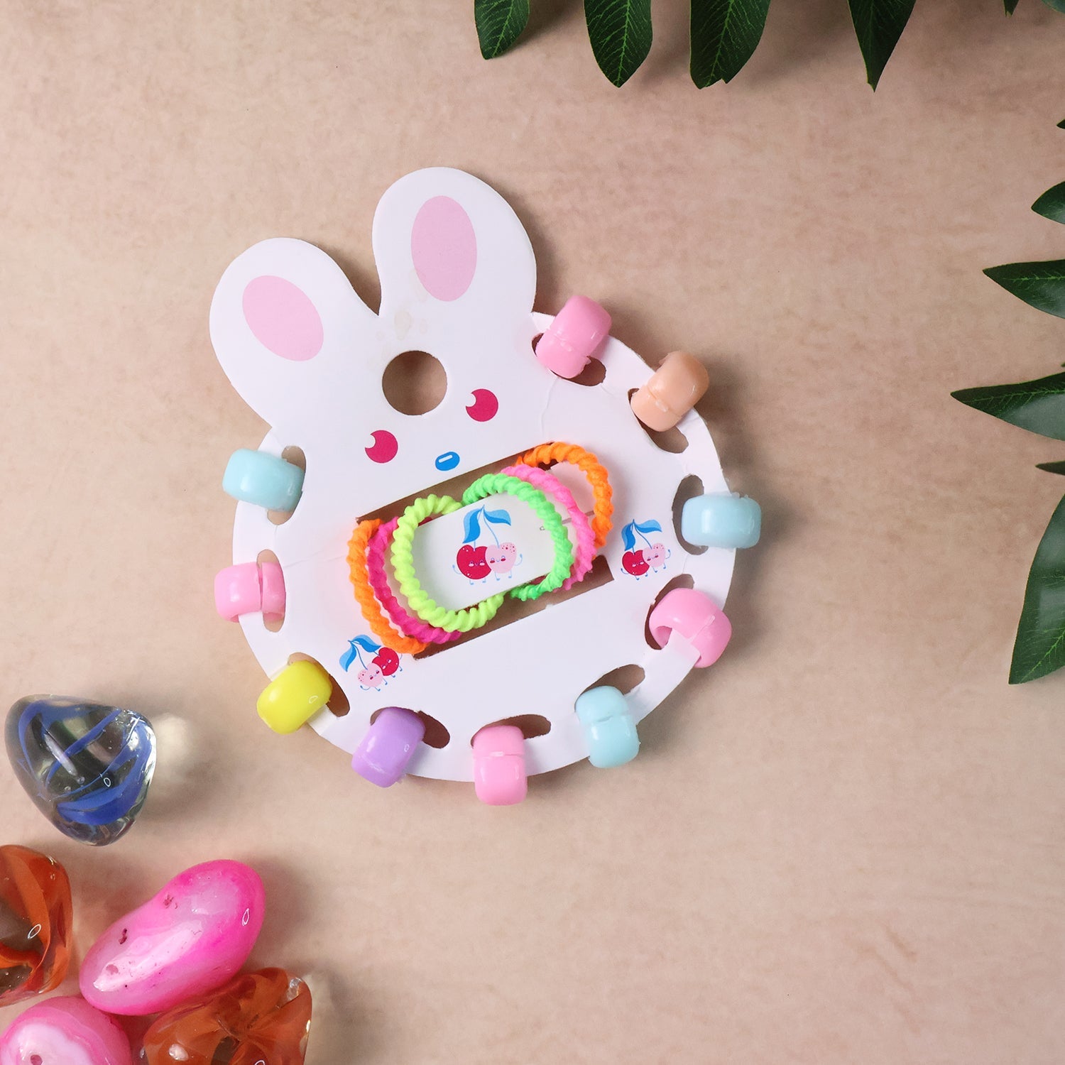 Pastel hair accessories set for girls including clips and bands
