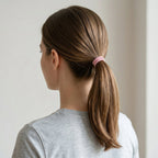 Neutral colored rubber hair bands with secure elastic grip