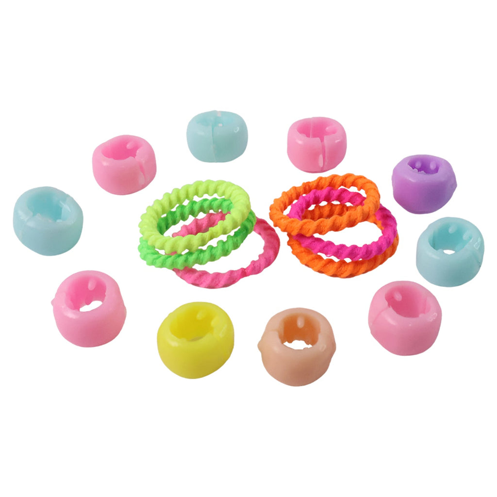 Soft-colored elastic hair ties and crown clips set for girls