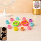 12-piece girls hair clip set with pastel hairbands and crown clips