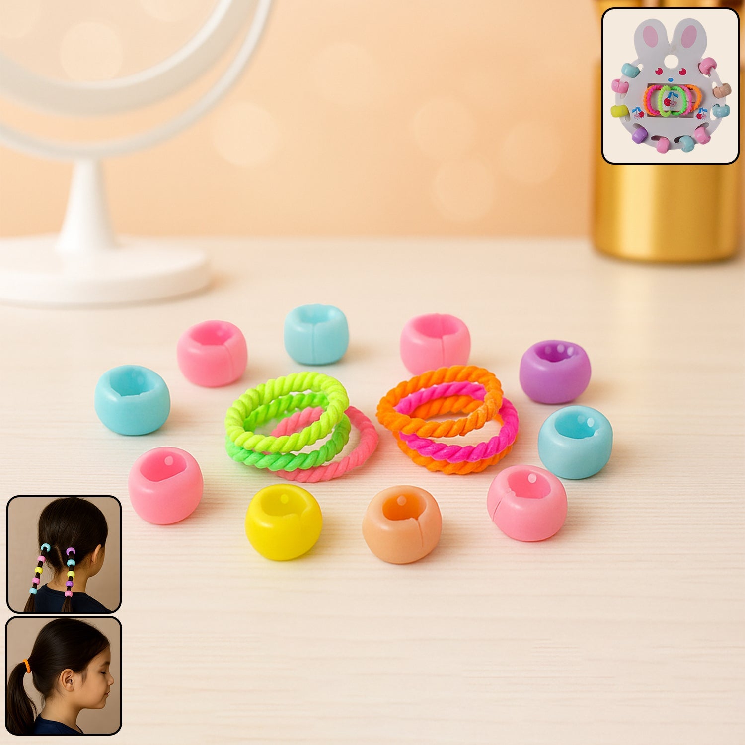 12-piece girls hair clip set with pastel hairbands and crown clips