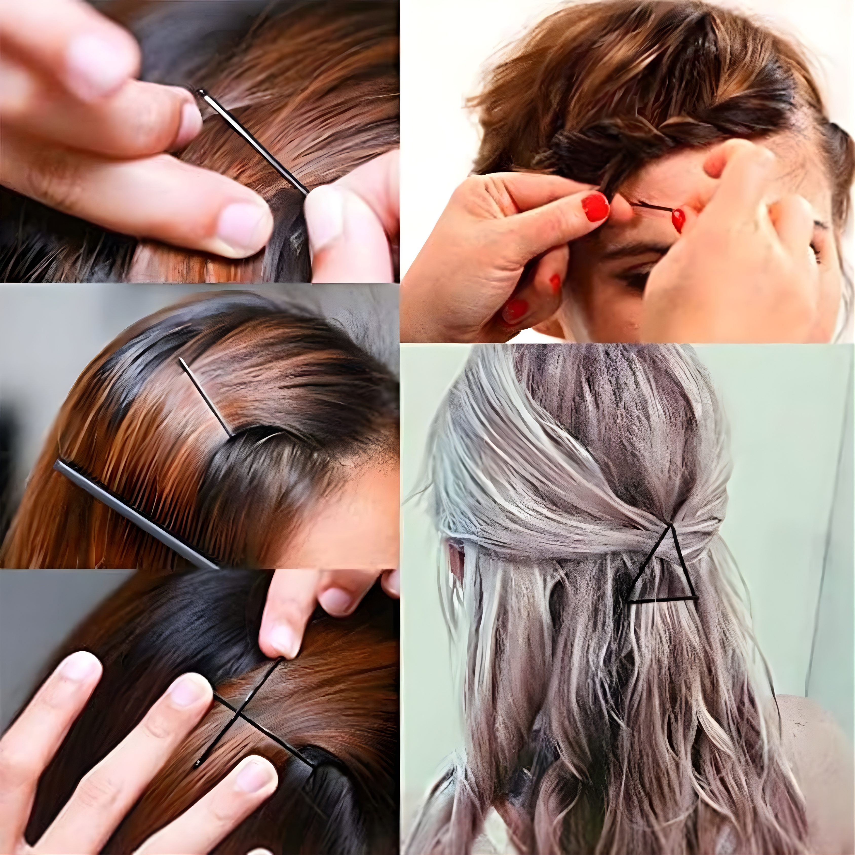 Medium size black coated metal bobby pins for hair styling