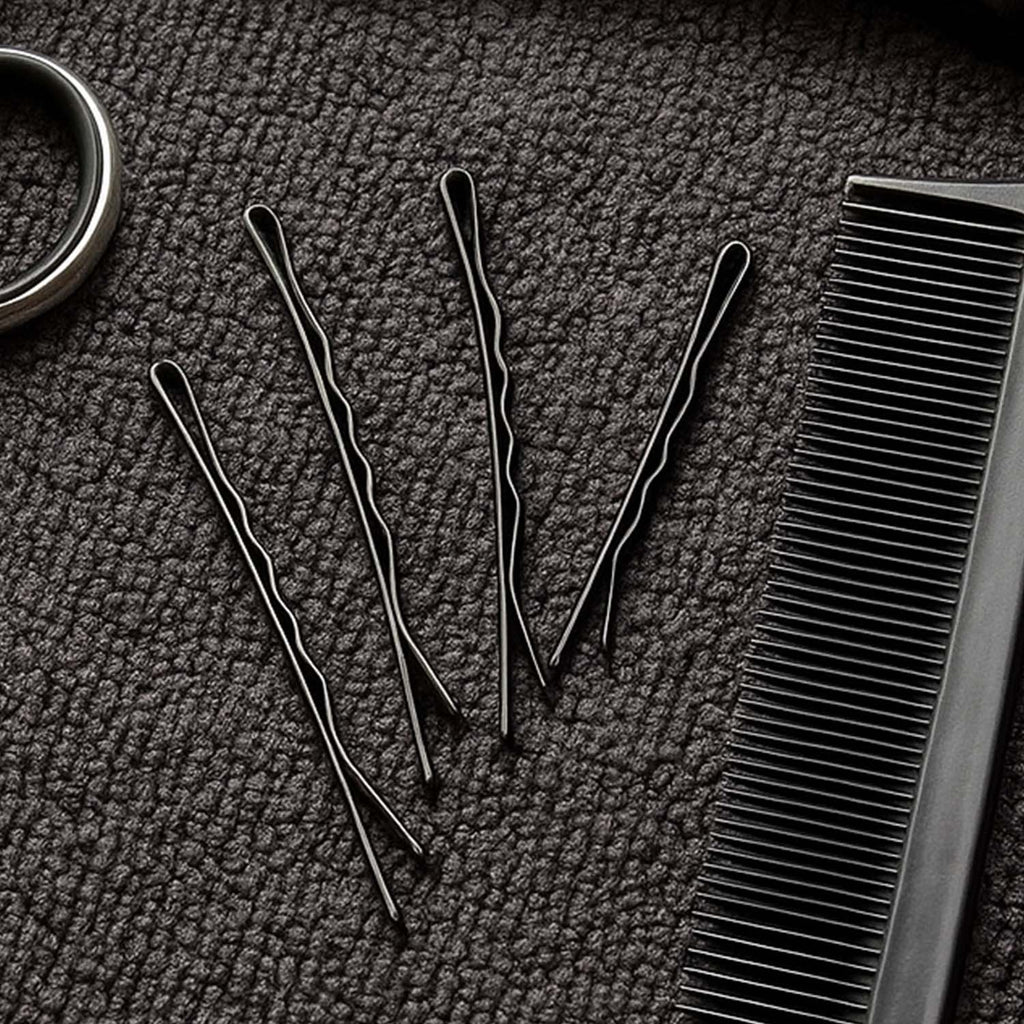 Set of 24 large black hair bobby pins ideal for hairstyling and sectioning