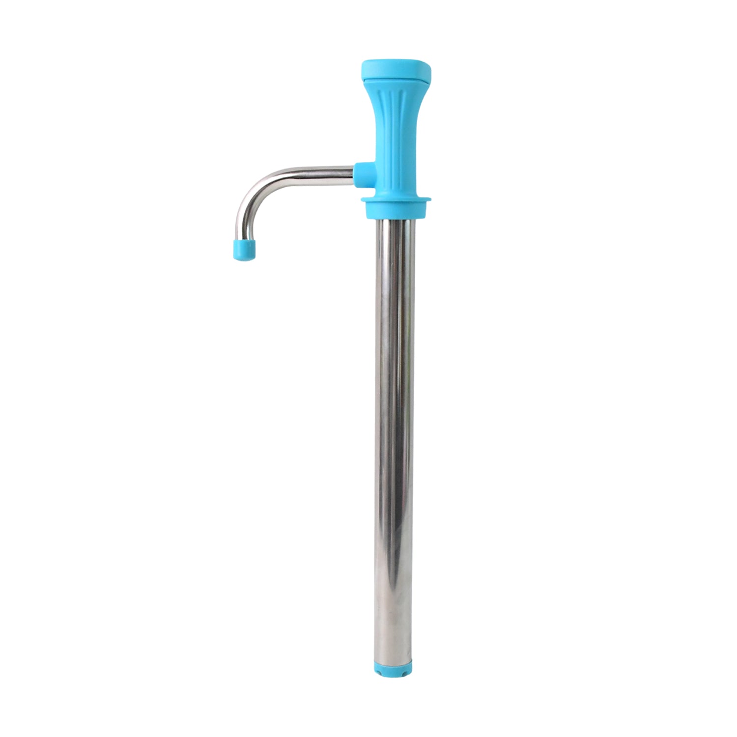 Compact stainless steel manual oil pump dispenser showing sleek design