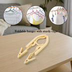 Plastic foldable hanger designed for drying pants and shirts with dual clips