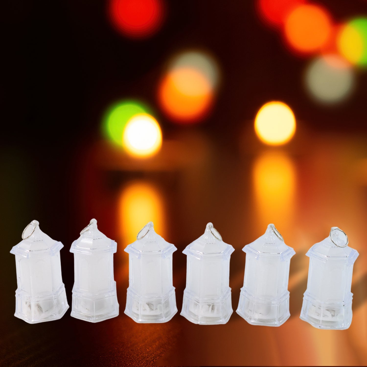 Pack of 24 battery operated LED candle lights in hexagonal design