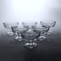 Elegant premium glass ice cream dessert bowl with footed base