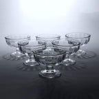 Elegant premium glass ice cream dessert bowl with footed base