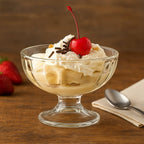 Classic footed glass bowl ideal for ice cream and chilled desserts