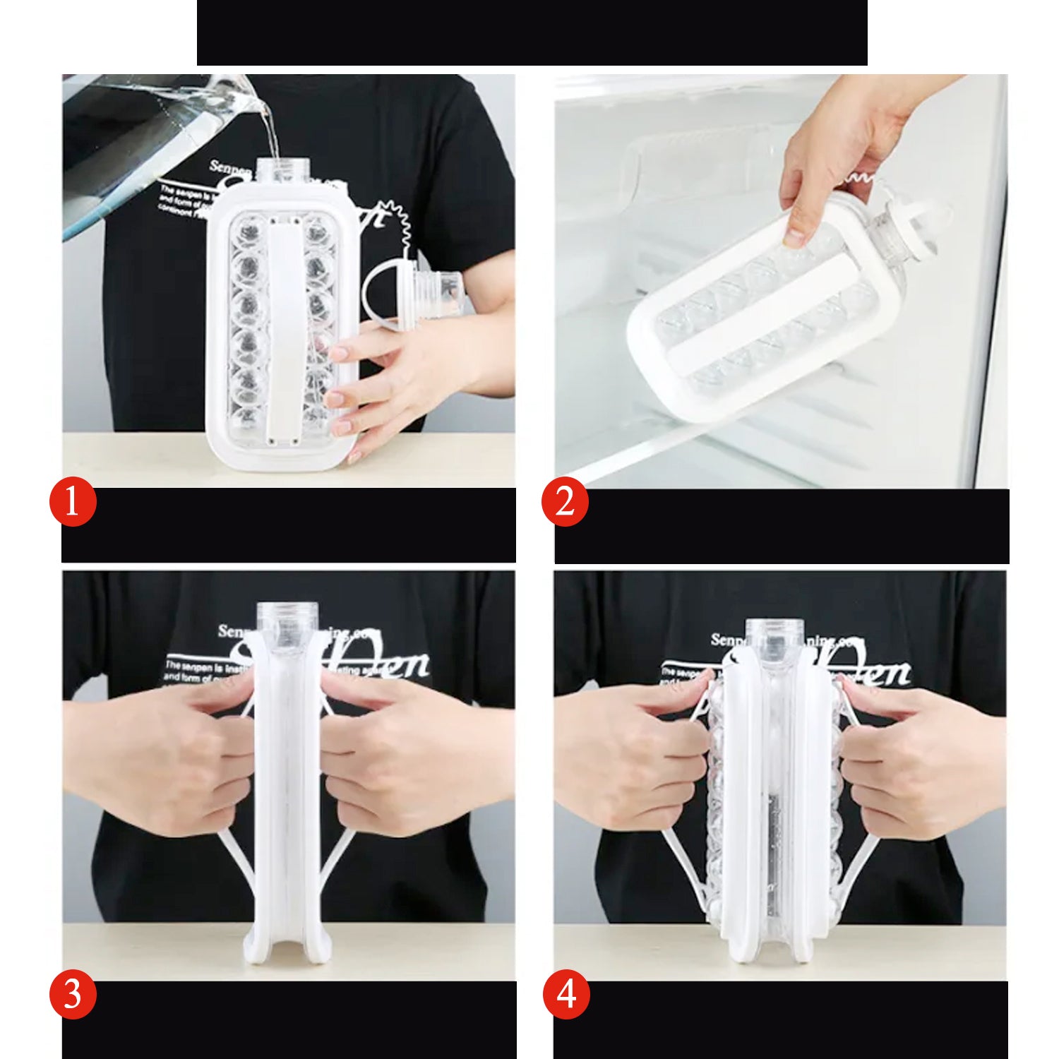 The portable ice tray used for chilling drinks during an outdoor picnic or camping.