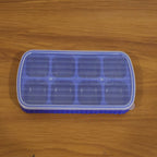 Stackable plastic ice maker tray with lid and 8 compartments