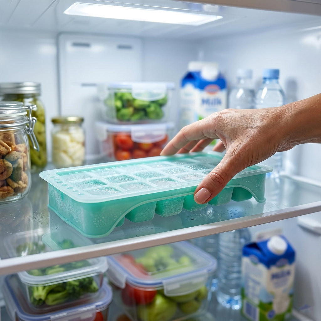 Easy-release freezer ice tray with cover for efficient freezing