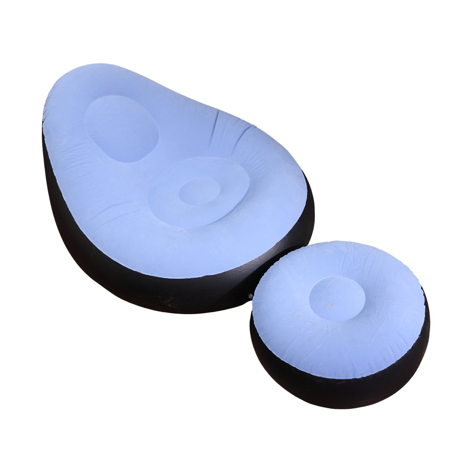 Single inflatable lounge chair on white background, portable style