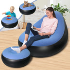Lifestyle image of inflatable sofa in use at outdoor gathering