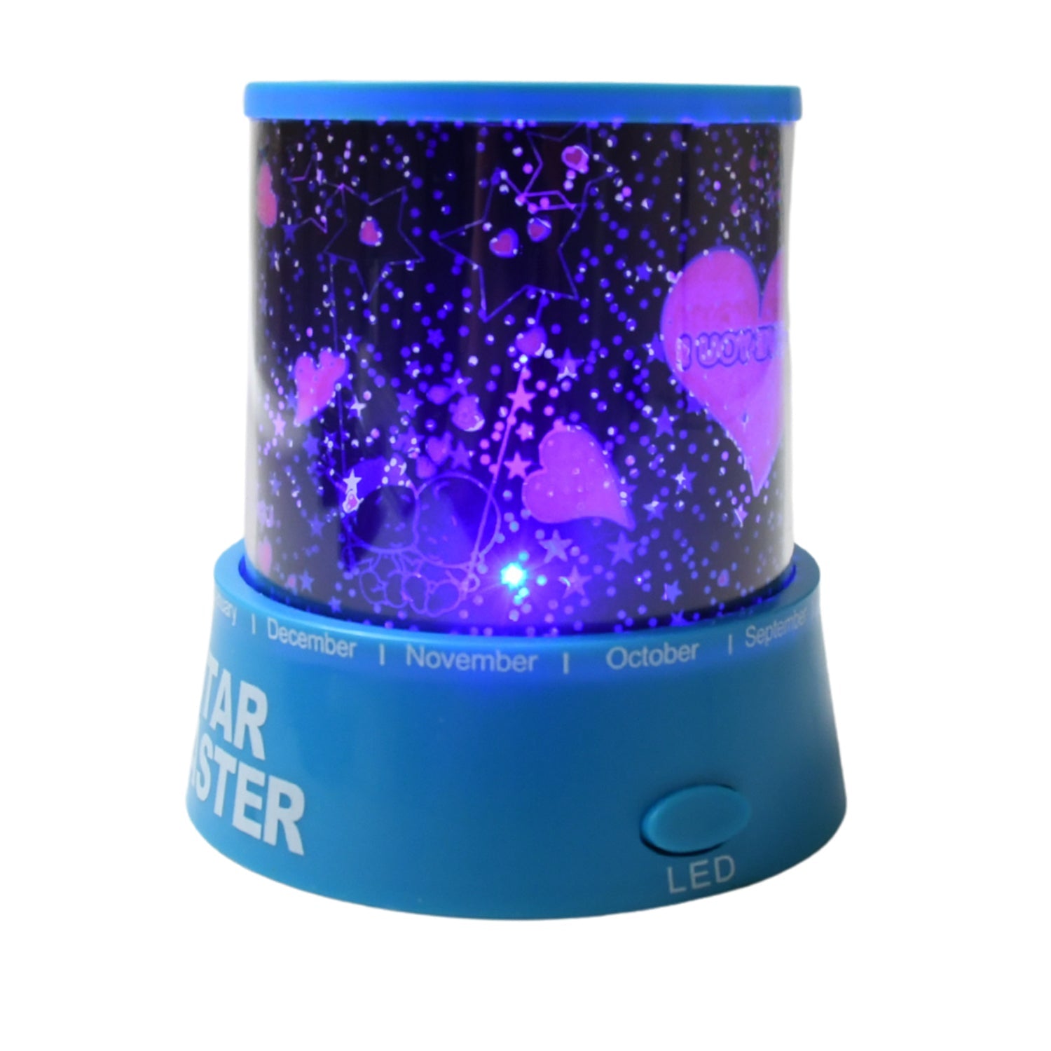 Star Projector Night Light illuminating a child's bedroom with a soft, glowing, starry sky.