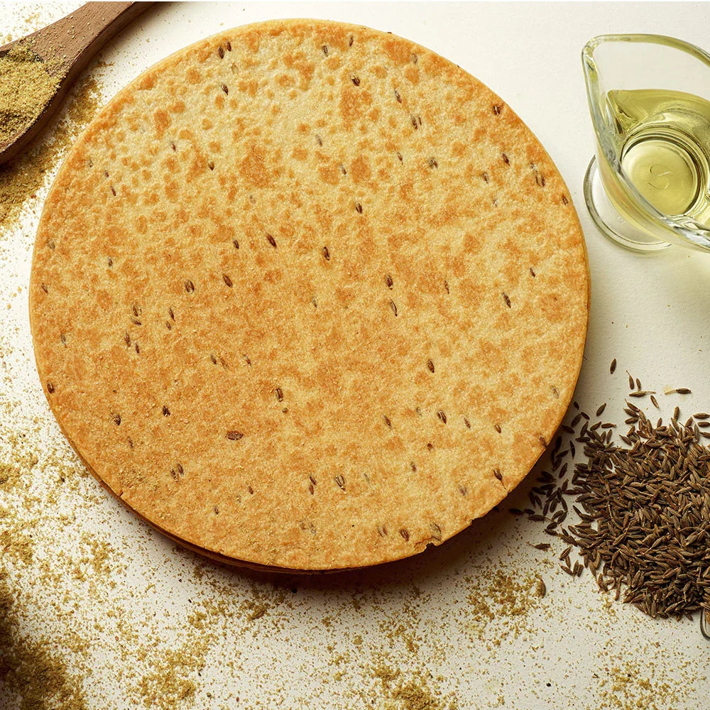 Delicious Jeera Khakhra served on a plate, ready to be enjoyed as a healthy snack.