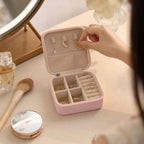 A sleek, closed LilyGleam Travel Jewellery Box from a different angle, ready for any journey.