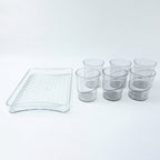 Glass tumblers with stylish serving tray for parties