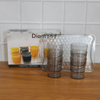 Stylish glass serving tray with tumblers for entertaining