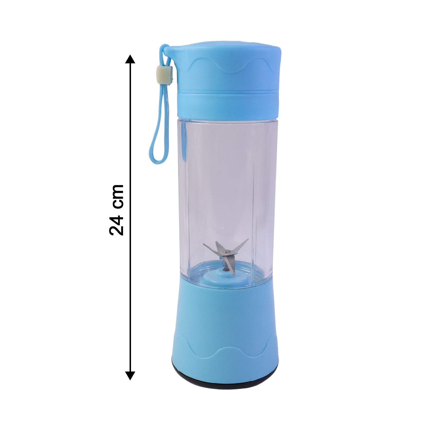 Portable cordless blender with built-in carry strap