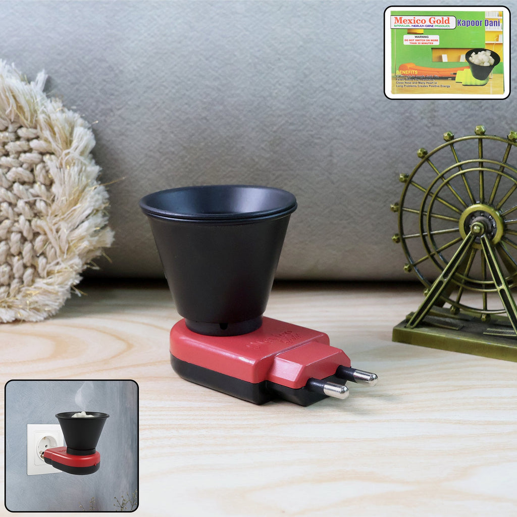 Angled view of Electric Kapoor Dani Diffuser highlighting its compact size and safety features