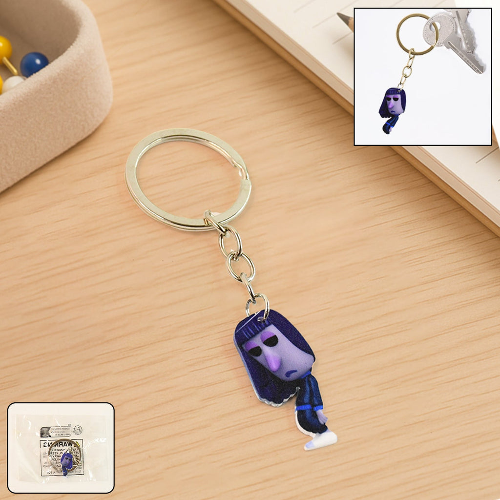 Big cartoon character keychain in acrylic with durable metal ring