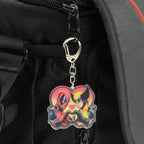 Glossy acrylic keychain with cartoon design and sturdy metal lobster clasp
