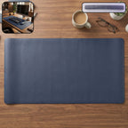 Leather finish large desk mat with anti-slip base
