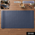 Extended desk mouse pad in leather finish for office or gaming