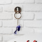 Cartoon character acrylic keyring hanging with sturdy metal ring attached