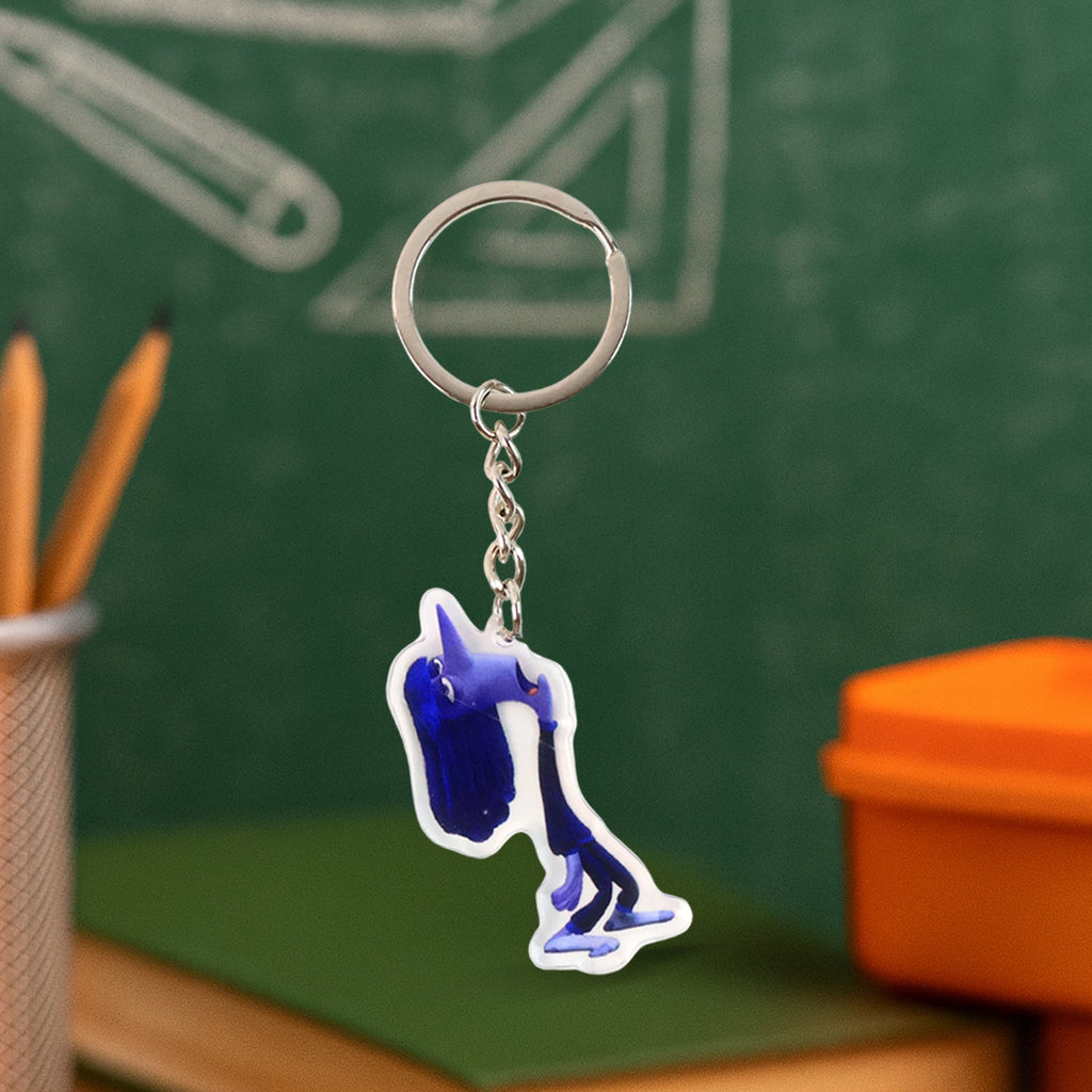Small kawaii style acrylic cartoon character keychain accessory