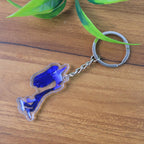 Random design cartoon acrylic keychain with metal loop for keys or bags